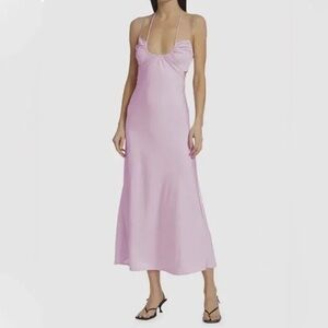 A.L.C. Sienna Tuberose Satin Cut Out Pink Lilac Slip Dress